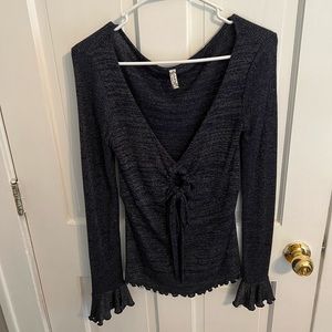 Free People Movement Navy Cutout Top